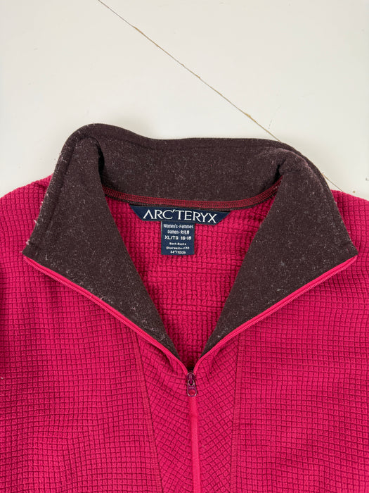 Women’s Vintage Arc'teryx Delta AR 1/2 Zip Fleece Pullover Magenta | Vitnage Clothing Store Canada