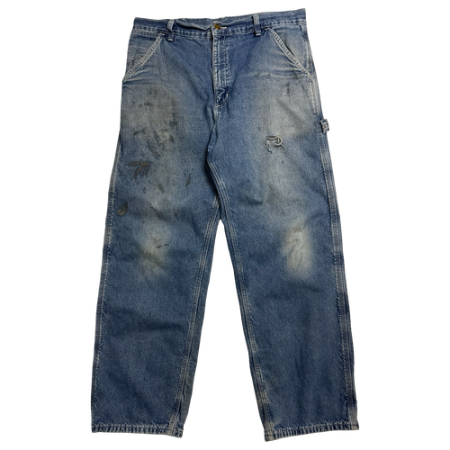 Carhartt Plaid Lined Carpenter Denim Pants | Vintage Clothing Store Canada