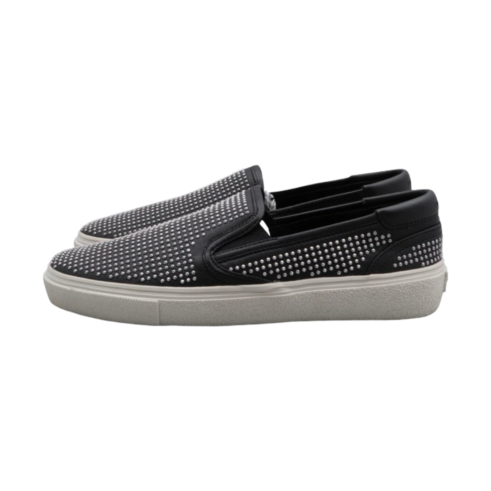 Saint Laurent Paris Micro Studded Leather Slip On Sneakers Black