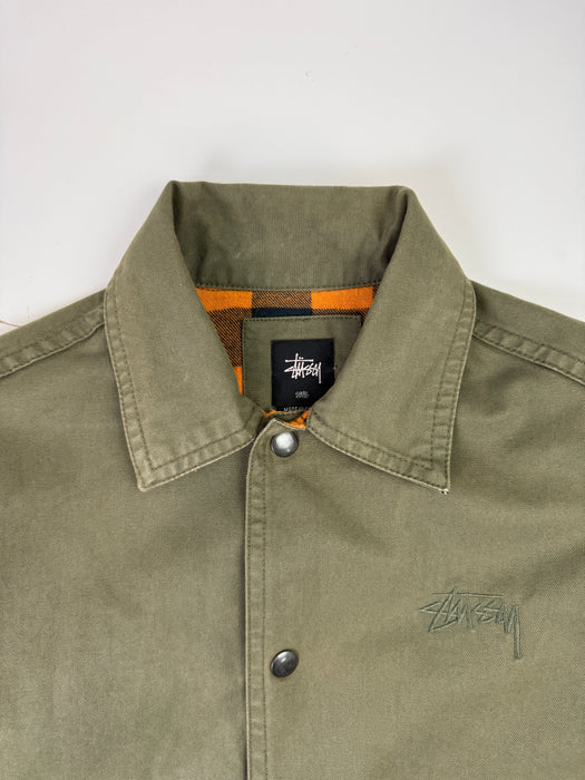Stussy Canvas Coach Jacket Olive (USED) | Vitnage Clothing Store Canada