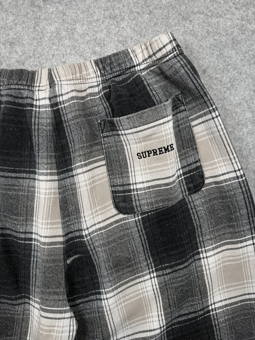 Supreme x Nike Plaid Sweatshort Black FW18 (USED)