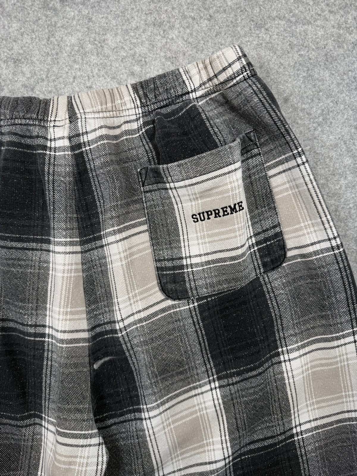 Supreme x Nike Plaid Sweatshort Black FW18 (USED)