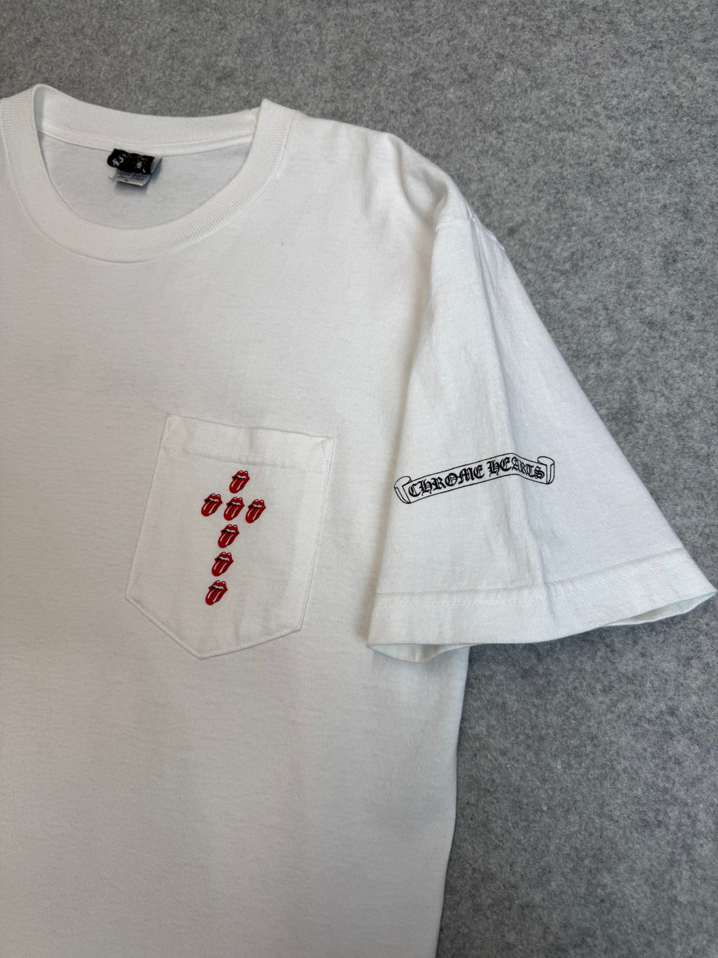 Vintage Chrome Hearts Rolling Stones Scroll Tee White