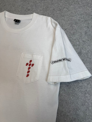 Vintage Chrome Hearts Rolling Stones Scroll Tee White