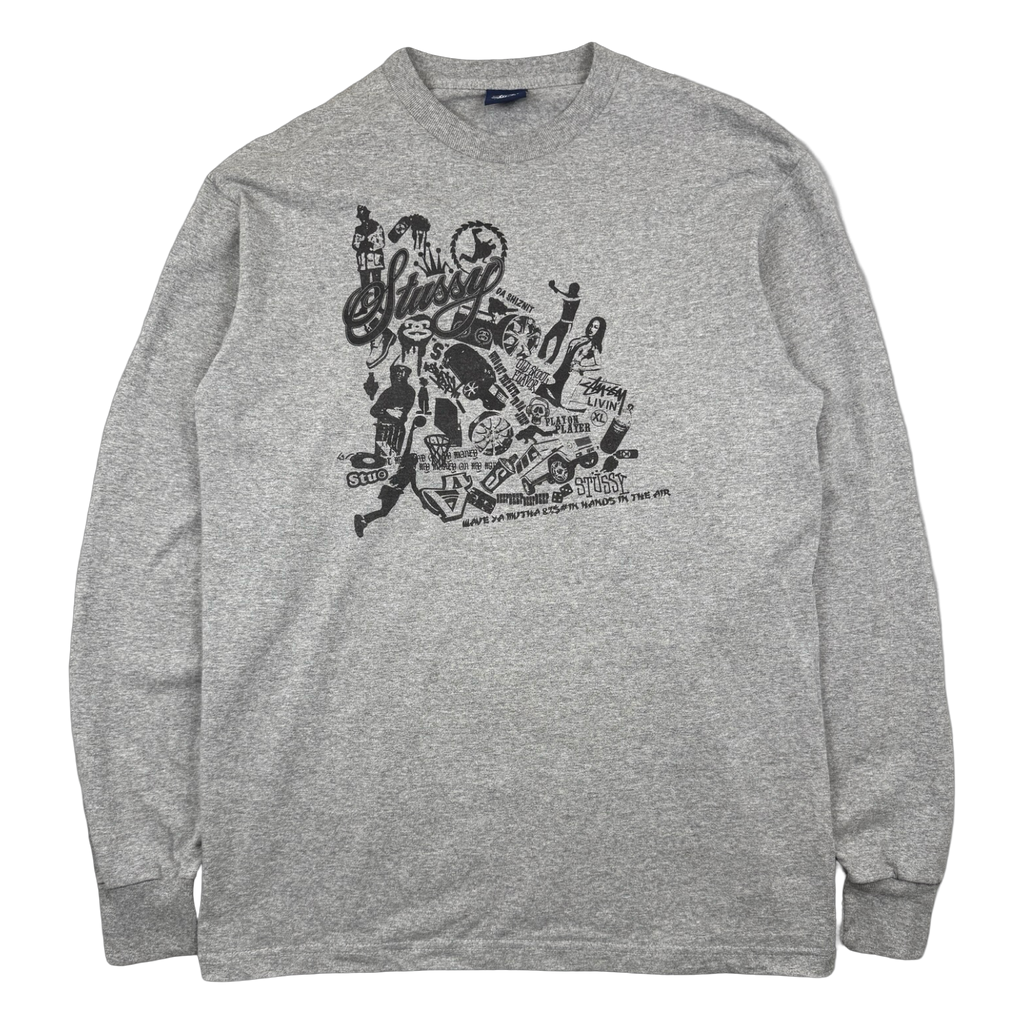 Vintage Stussy Da Shiznit L/S Tee Grey