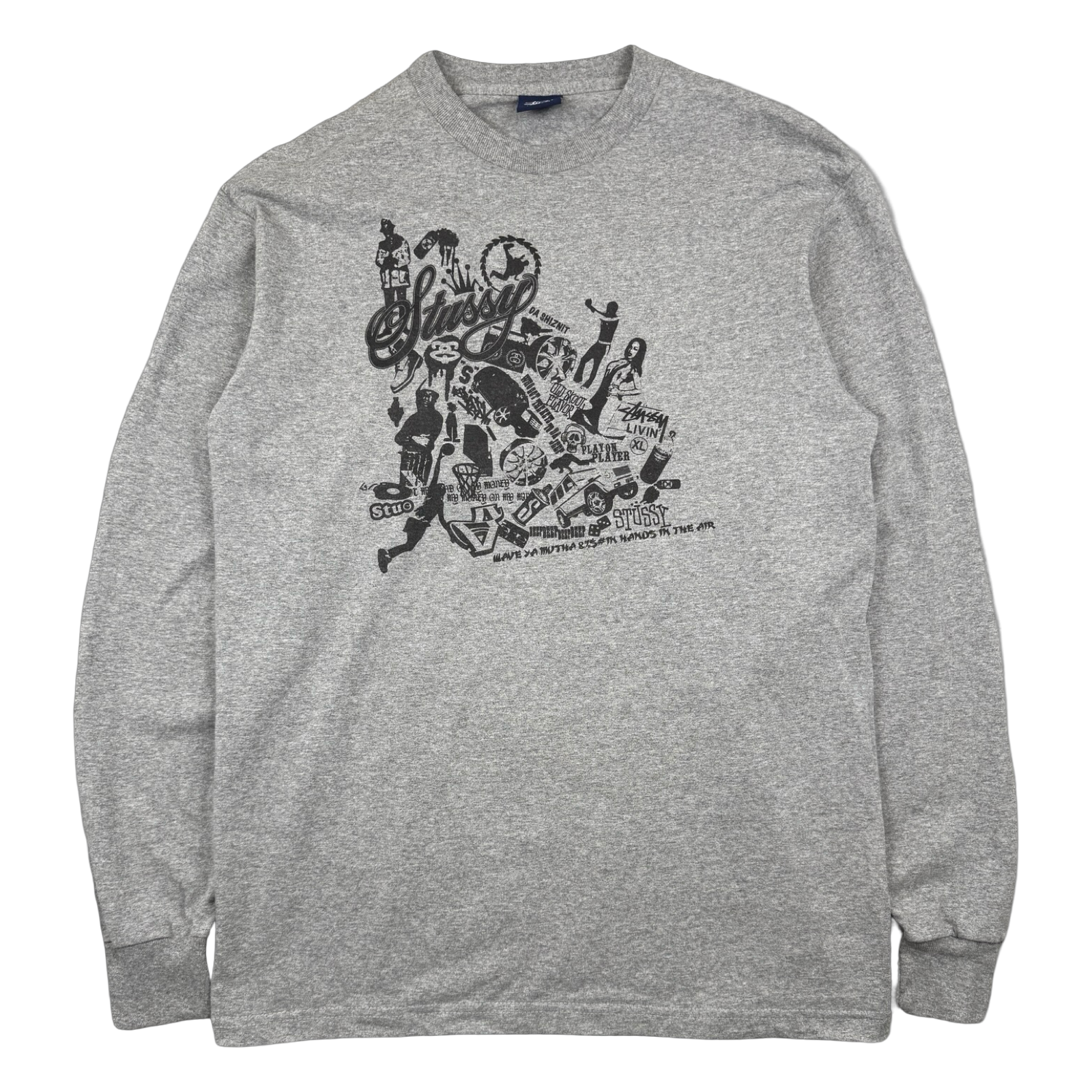 Vintage Stussy Da Shiznit L/S Tee Grey
