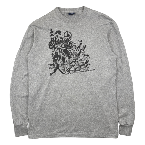 Vintage Stussy Da Shiznit L/S Tee Grey | Vintage Clothing Store Canada