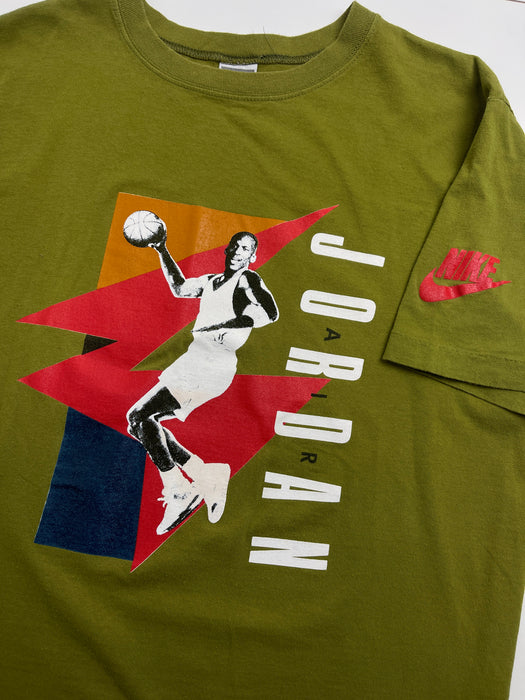 (L) Vintage 80s Nike Michael Jordan Promo Tee Olive | Vitnage Clothing Store Canada