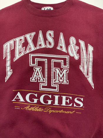 (L) Vintage Texas A&M University Sweatshirt Burgundy