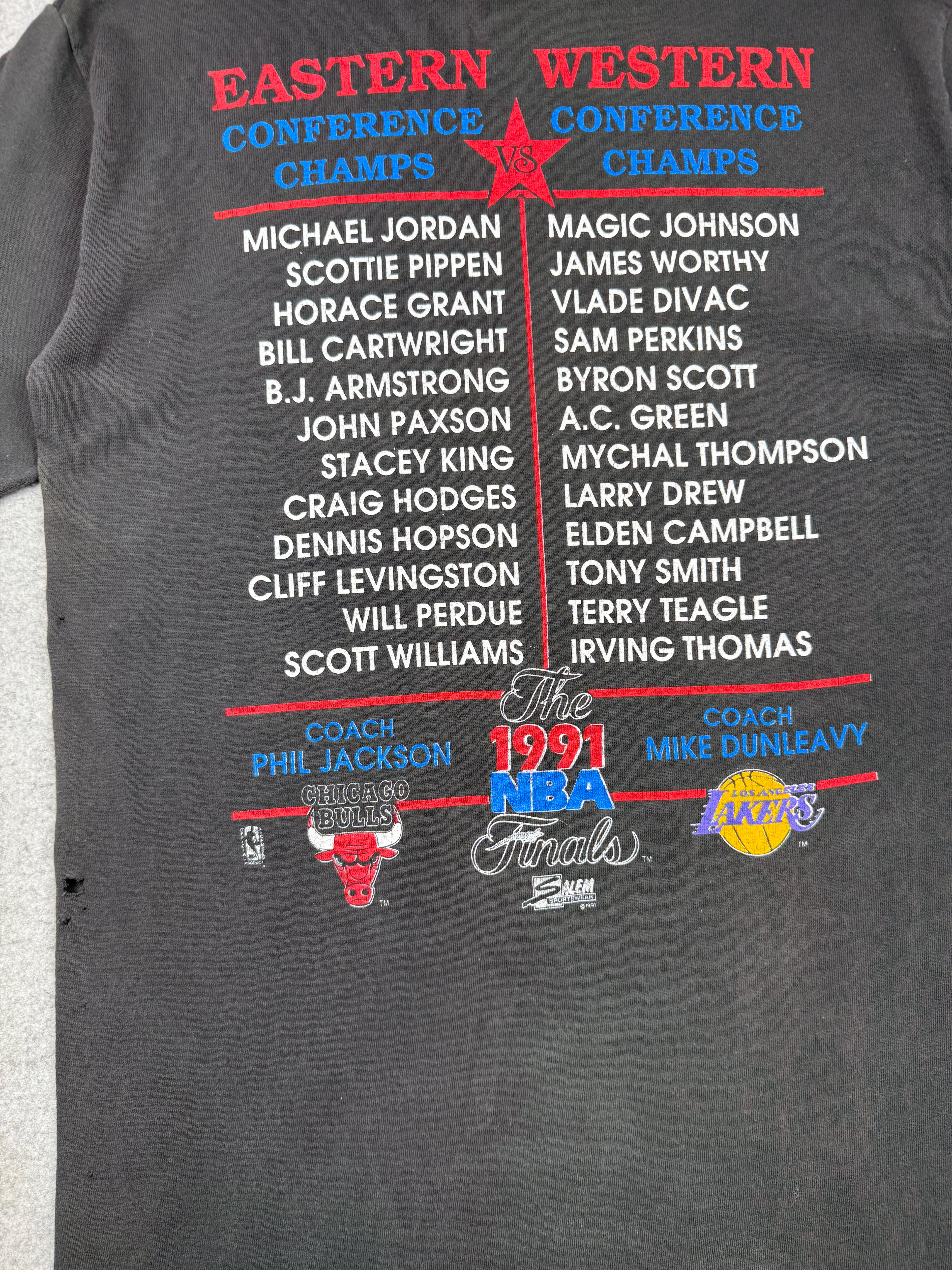 Vintage 1991 NBA Finals Bulls vs Lakers Tee Black