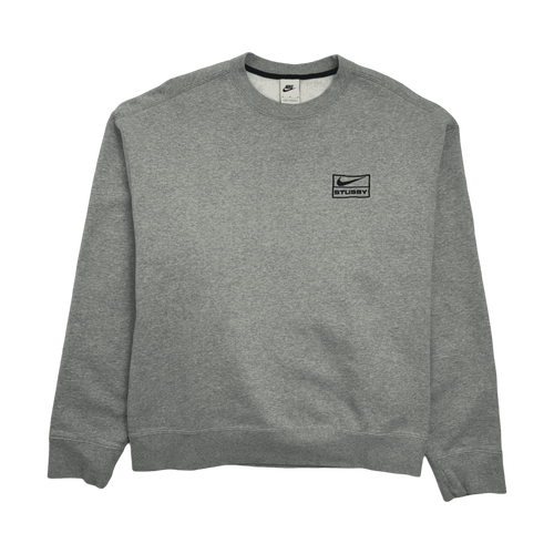 Nike x Stussy Crew Fleece Grey SS23 (USED) | Vintage Clothing Store Canada