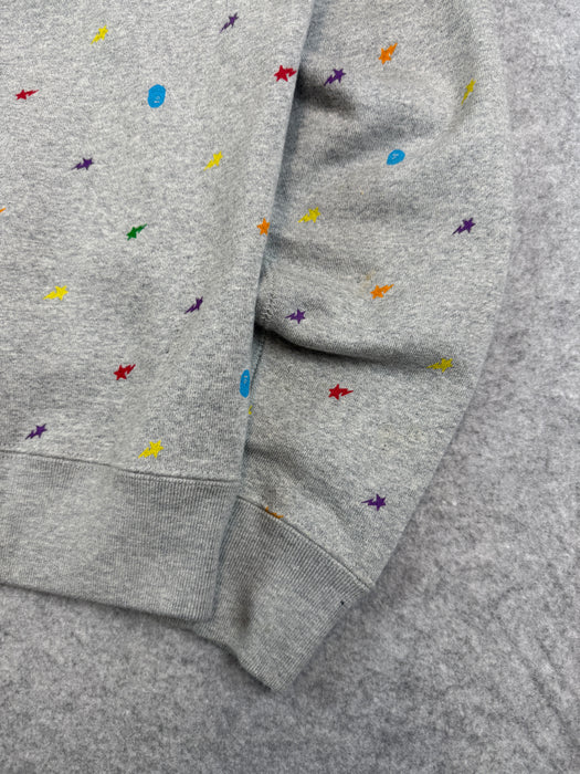 BAPE Apestar Scattered Logo Full Zip Up Hoodie Grey (USED) | Vitnage Clothing Store Canada