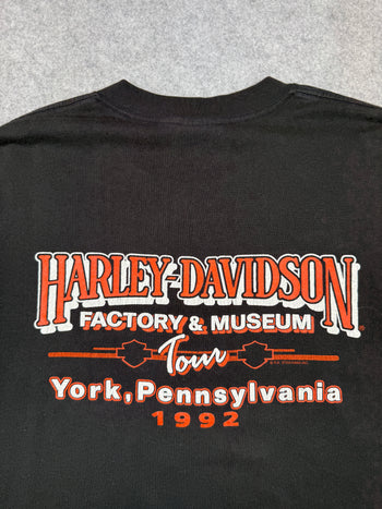 Vintage Harley Davidson The York Museum Tour Tee Black