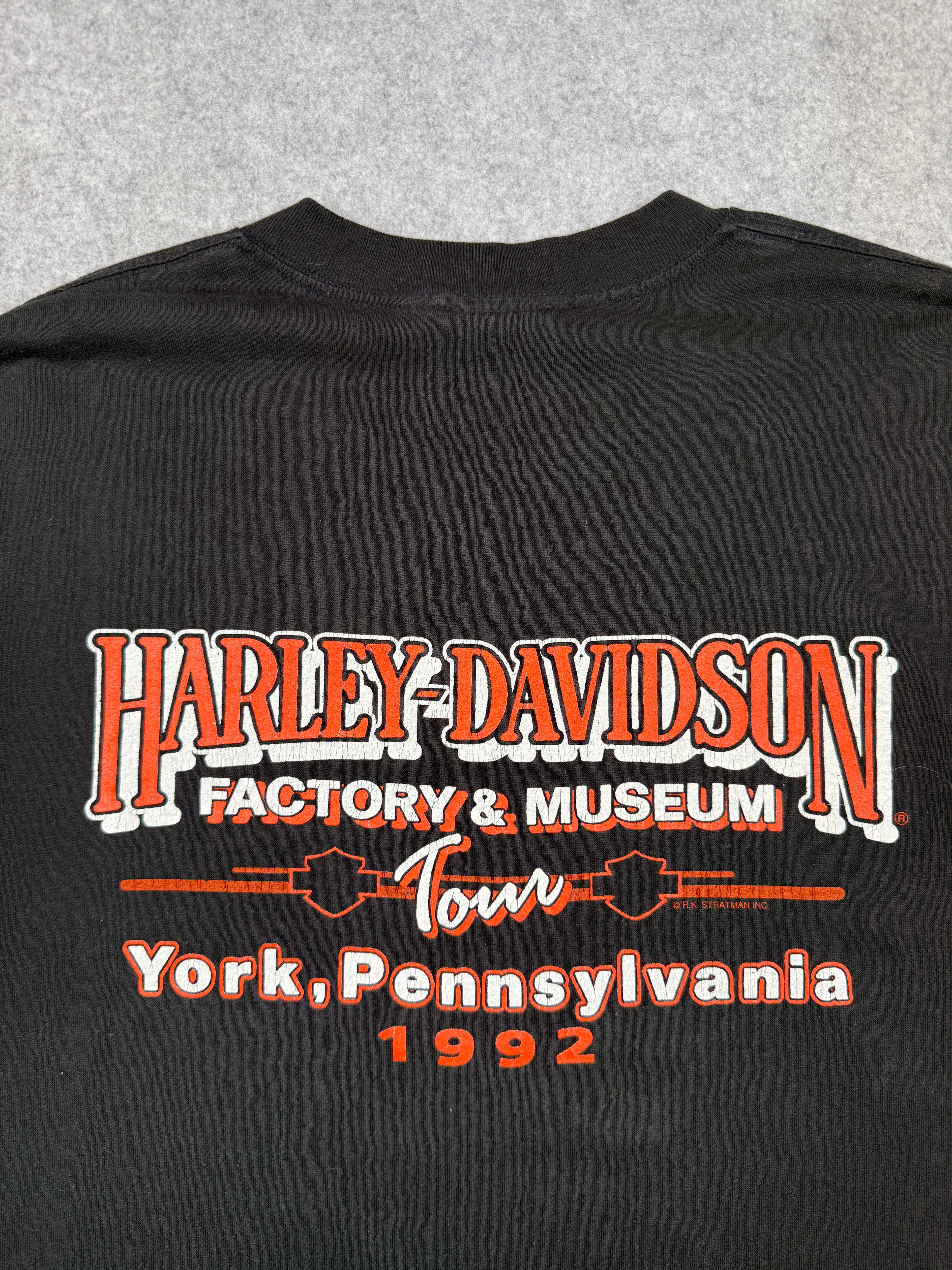 Vintage Harley Davidson The York Museum Tour Tee Black