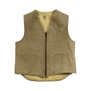 Vintage 90s Carhartt Sherpa Lined Vest Beige