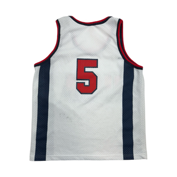 (L) Vintage 90s Team USA Basketball #5 Jersey White