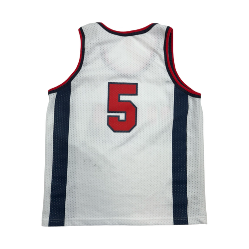 (L) Vintage 90s Team USA Basketball #5 Jersey White | Vintage Clothing Store Canada