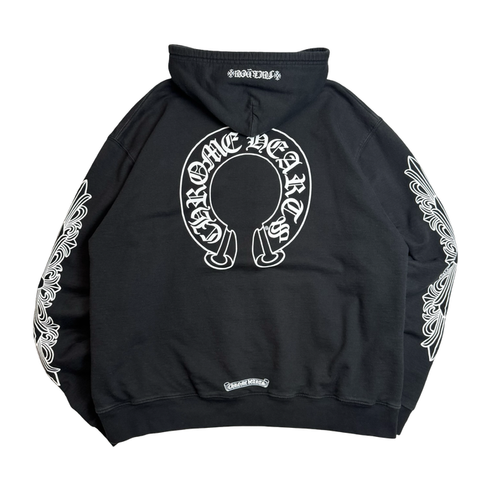 Chrome Hearts Horseshoe Floral Sleeve Thermal Zip Up Sweater Black | Vitnage Clothing Store Canada