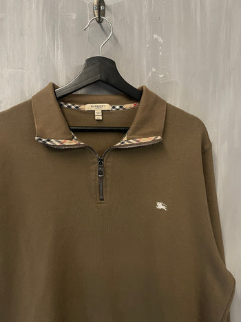 Burberry Quarter Zip Sweatshirt Brown (USED)