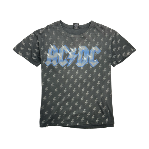 (L) Vintage '91 AC/DC Thunder Struck Tee Faded Black | Vintage Clothing Store Canada