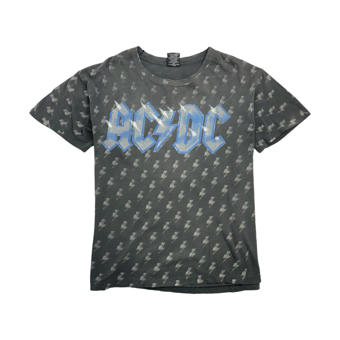 (L) Vintage '91 AC/DC Thunder Struck Tee Faded Black | Vitnage Clothing Store Canada