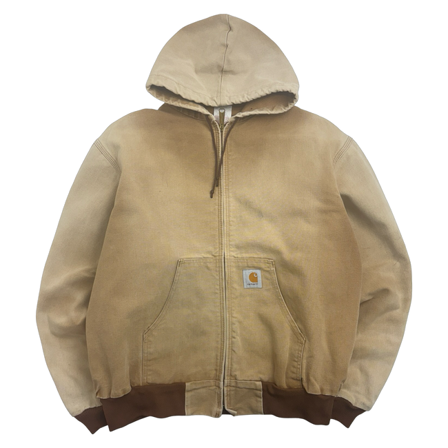Vintage 90s Carhartt Active Hooded Work Jacket Tan