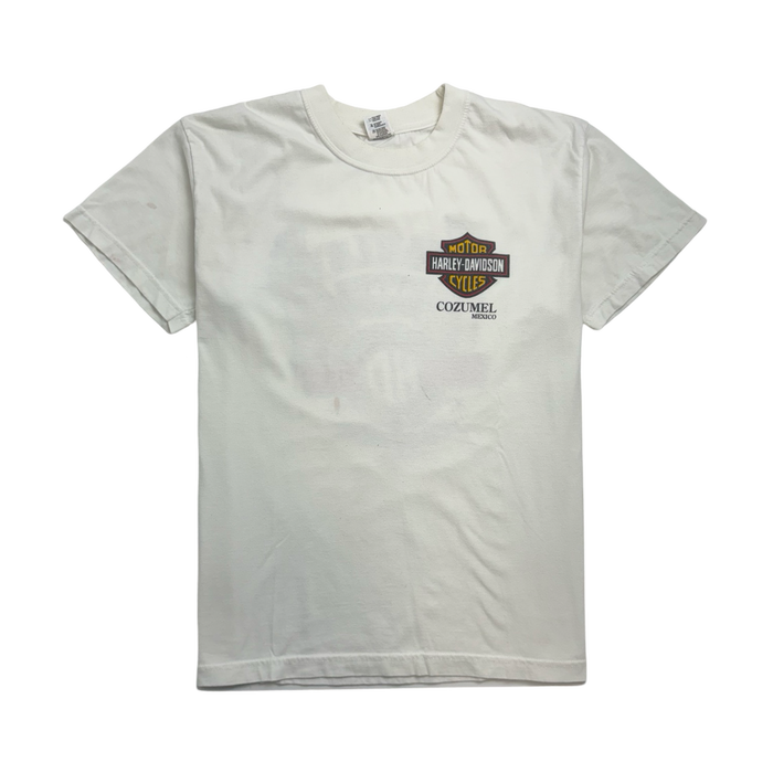 Vintage Boot Cozumel Mexico Harley Davidson Tee White | Vitnage Clothing Store Canada