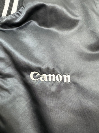 (M) Vintage Canon Satin Varsity Jacket Black