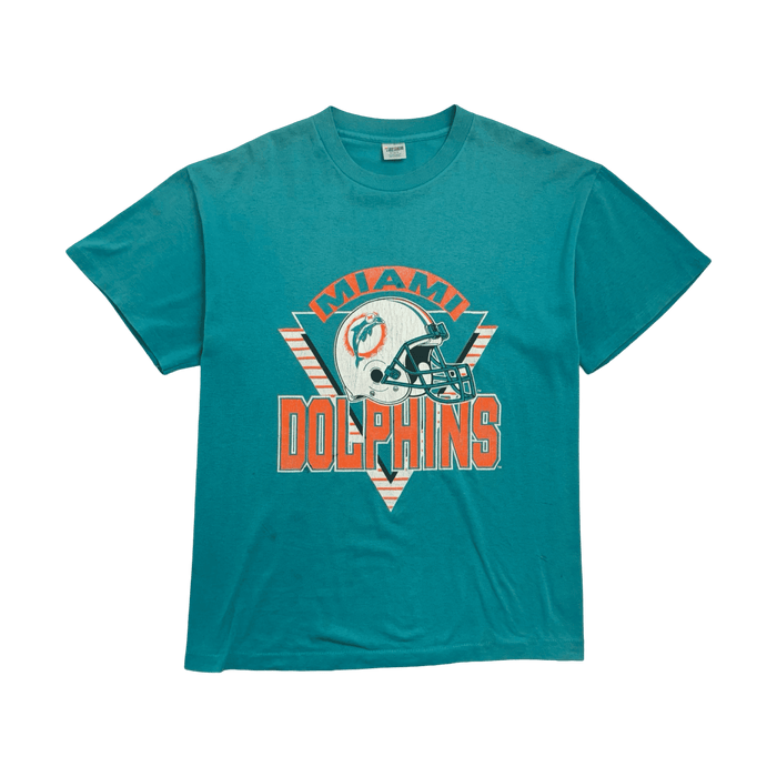 Vintage 90s Miami Dolphins Tee Aqua | Vitnage Clothing Store Canada