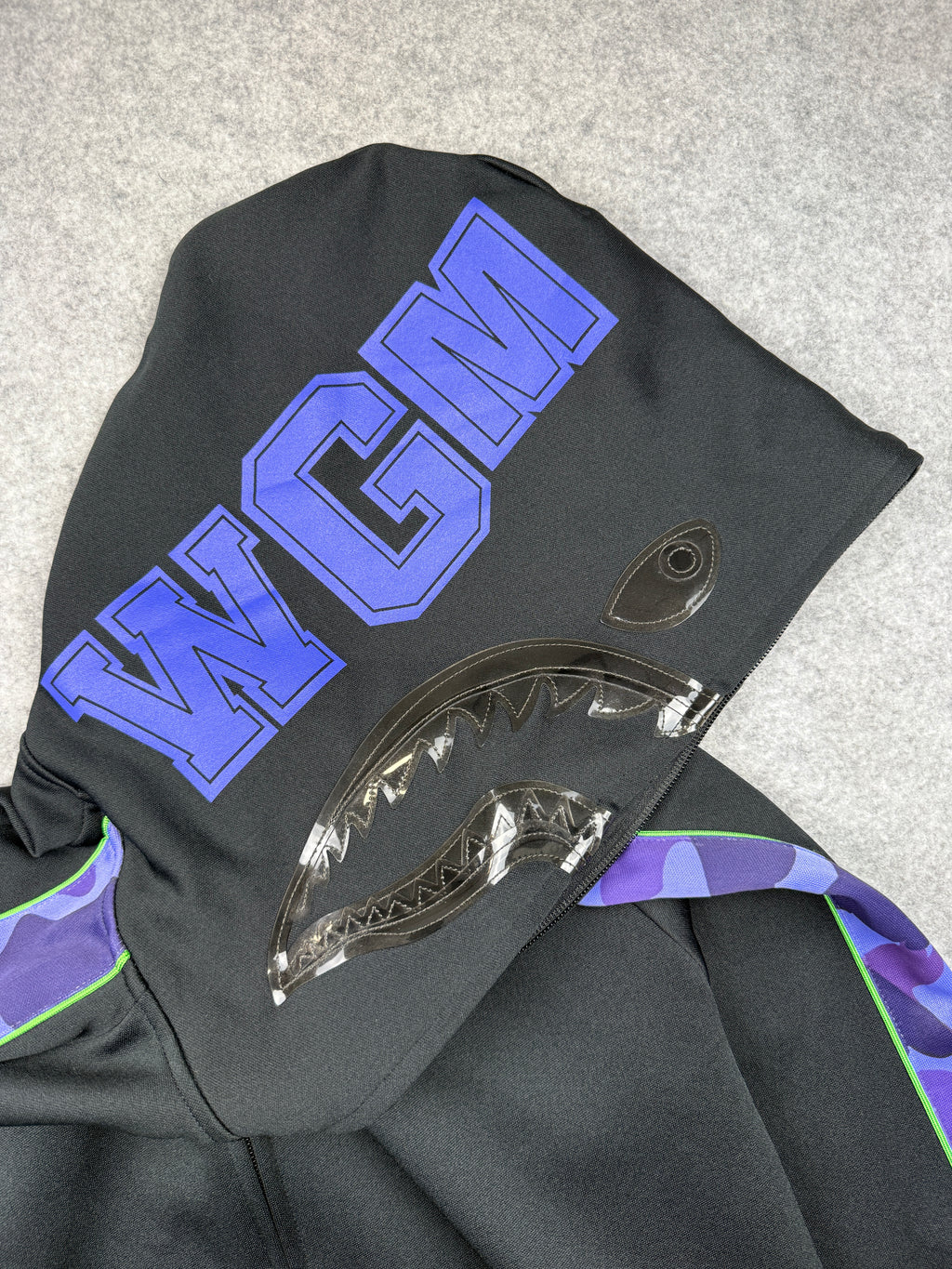 BAPE Jersey Shark Full Zip Hoodie Black (USED)