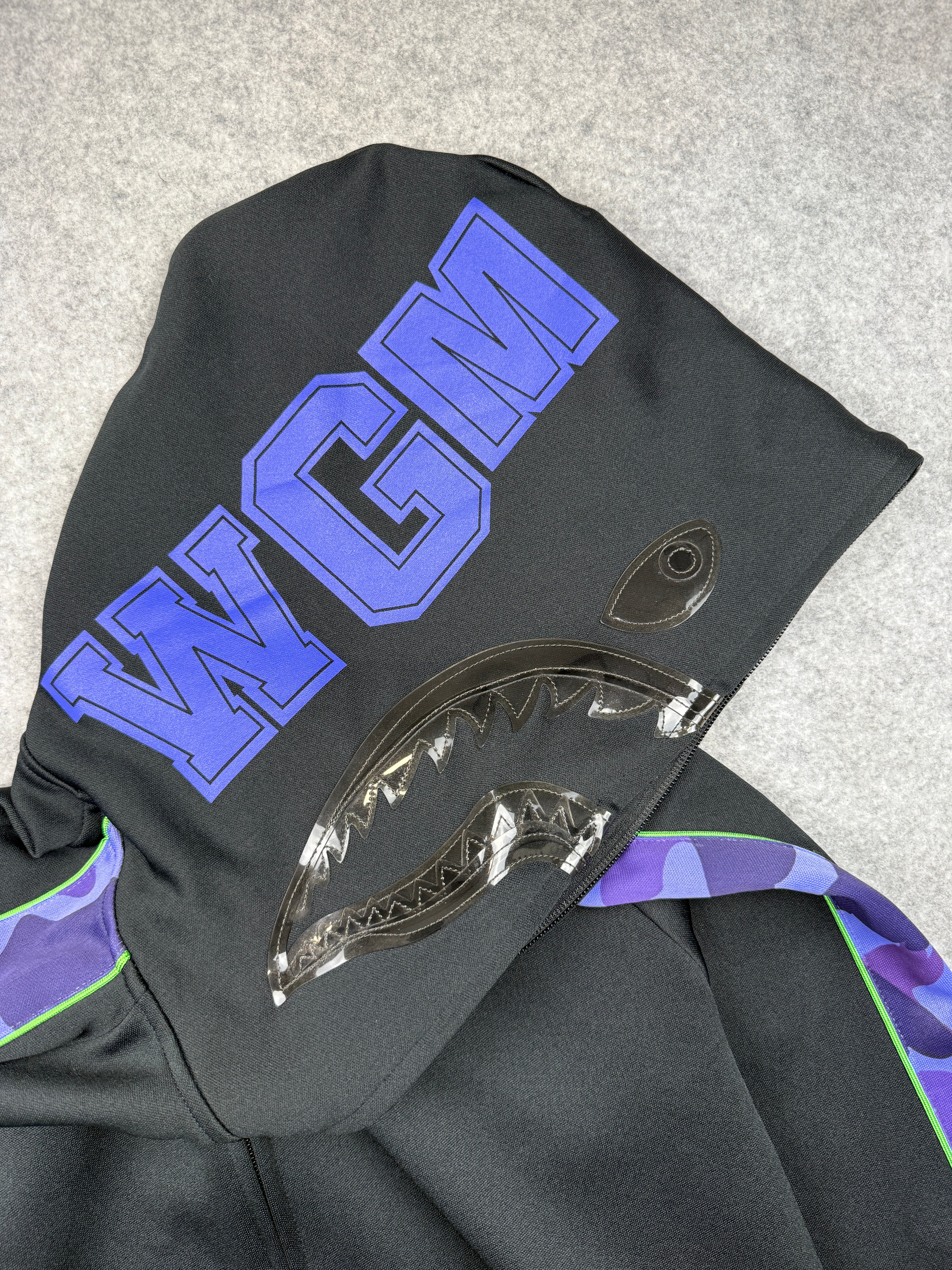 BAPE Jersey Shark Full Zip Hoodie Black (USED)
