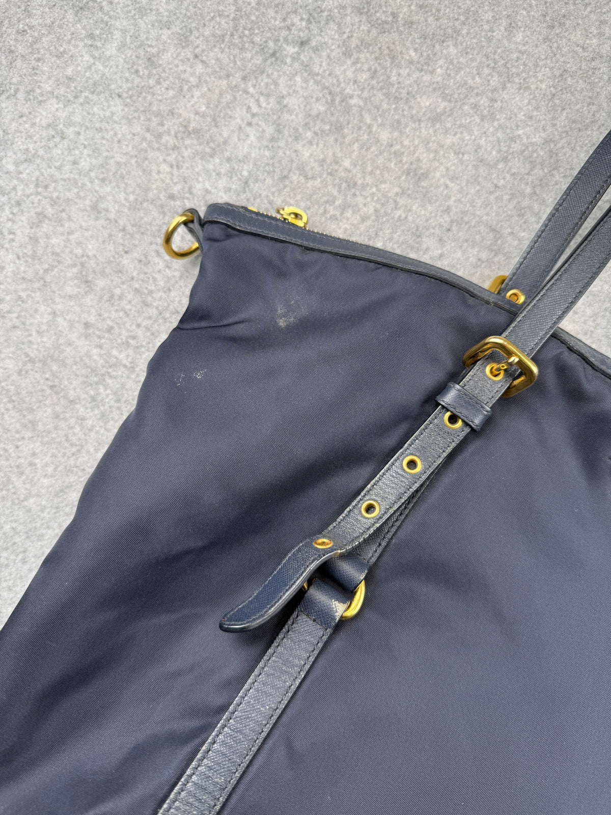 Prada Tessuto Nylon Handbag Navy