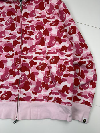 BAPE Big ABC Camo Shark Full Zip Hoodie Pink (USED)
