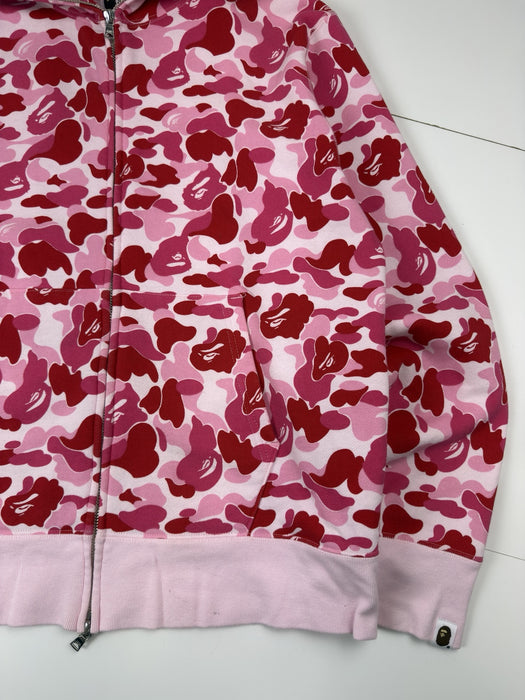 BAPE Big ABC Camo Shark Full Zip Hoodie Pink (USED) | Vitnage Clothing Store Canada