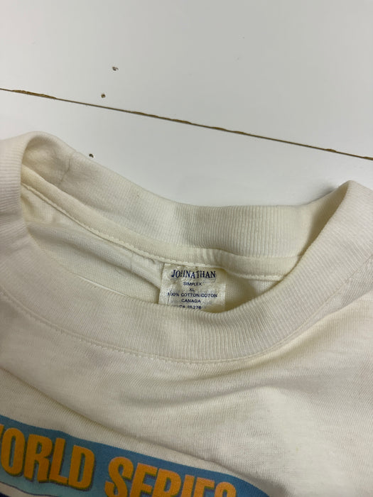 Vintage 1992 Toronto Blue Jays The Sunday Star Newspaper Tee White | Vitnage Clothing Store Canada