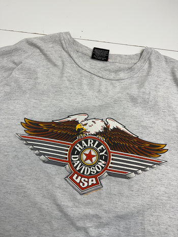 Vintage 1999 Harley Davidson Alaska Northern Outpost Tee Grey
