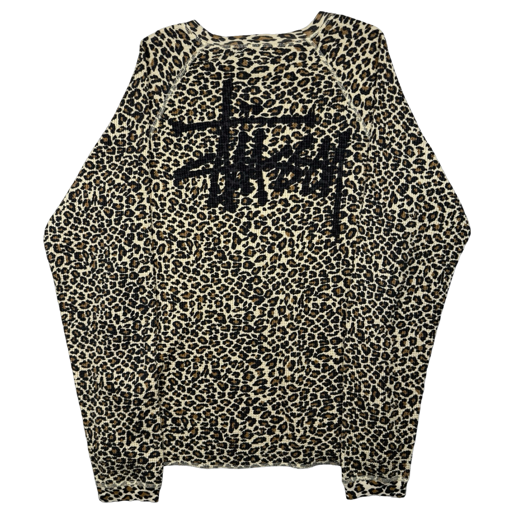 Stussy Thermal Leopard Print L/S Tee (USED)