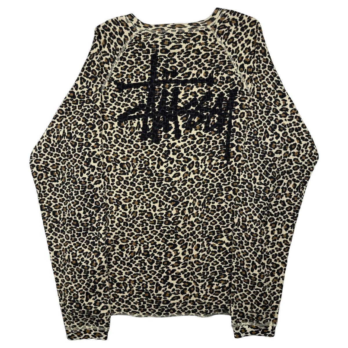 Stussy Thermal Leopard Print L/S Tee (USED)