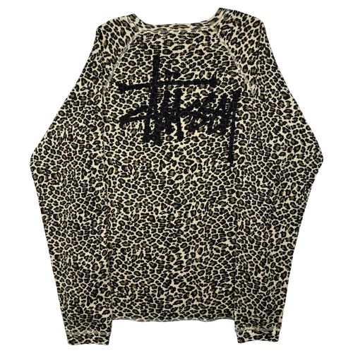 Stussy Thermal Leopard Print L/S Tee (USED)
