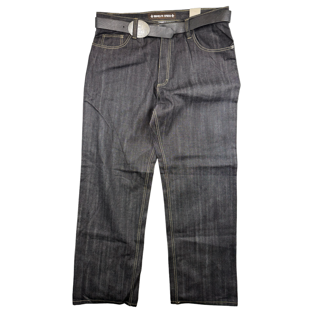 Vintage Y2K Brooklyn Xpress Belt Buckle Denim Jeans Black