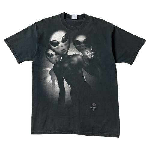 Vintage 90’s Liquid Blue Alien Tee Black | Vintage Clothing Store Canada