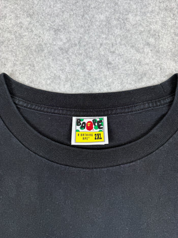 BAPE 1st Camo Crazy Sta College Tee Black