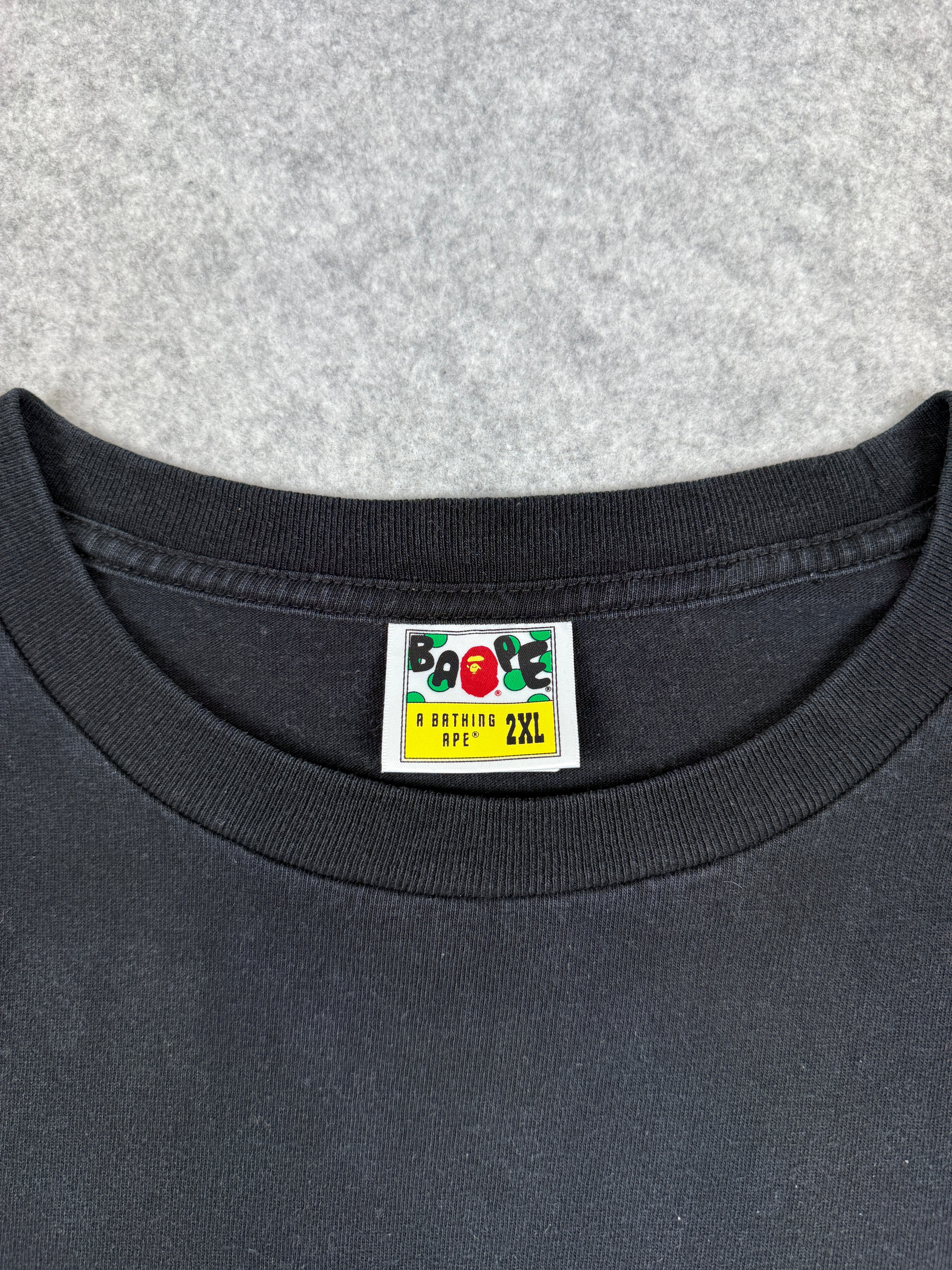 BAPE 1st Camo Crazy Sta College Tee Black