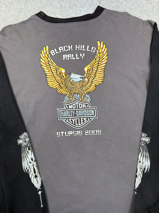 Vintage Harley Davidson Sturgis Chrome Eagle L/S Tee Grey | Vitnage Clothing Store Canada