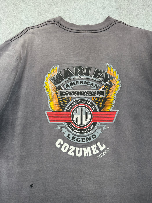 Vintage Harley Davidson American Legend Faded Tee Grey | Vitnage Clothing Store Canada
