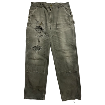 Carhartt Distressed Double Knee Carpenter Pants Olive