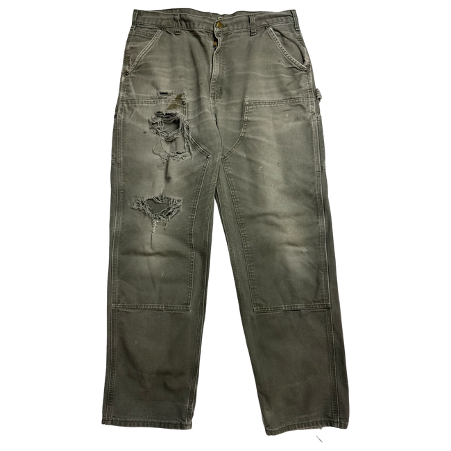 Carhartt Distressed Double Knee Carpenter Pants Olive