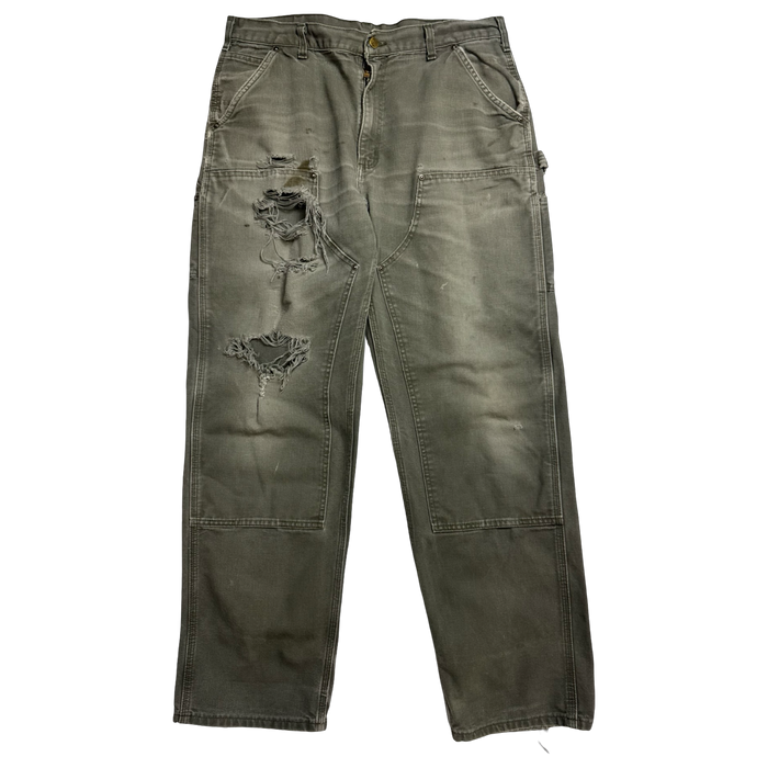 Carhartt Distressed Double Knee Carpenter Pants Olive | Vitnage Clothing Store Canada