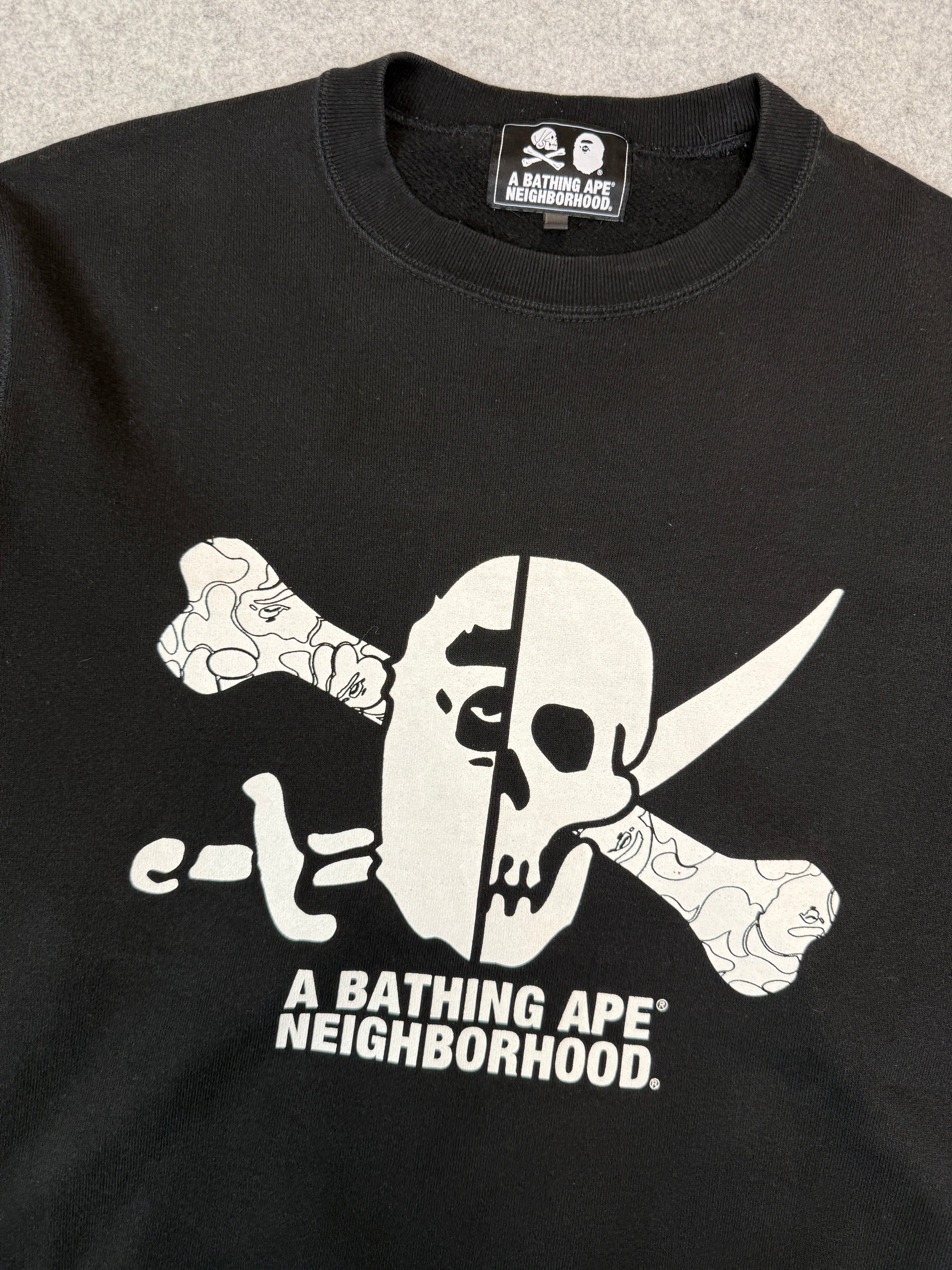 BAPE x Neighborhood Ape Skull Crewneck Black (USED)