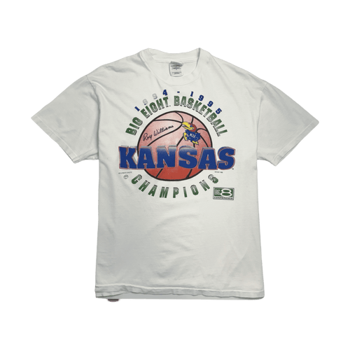 (L) Vintage '95 Kansas University Champions Tee White | Vintage Clothing Store Canada